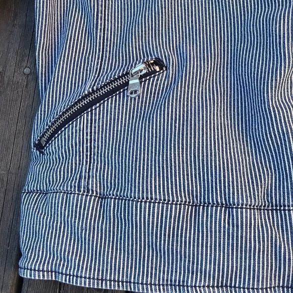 BANANA REPUBLIC Striped Railroad Moto Jacket - Picture 3 of 8